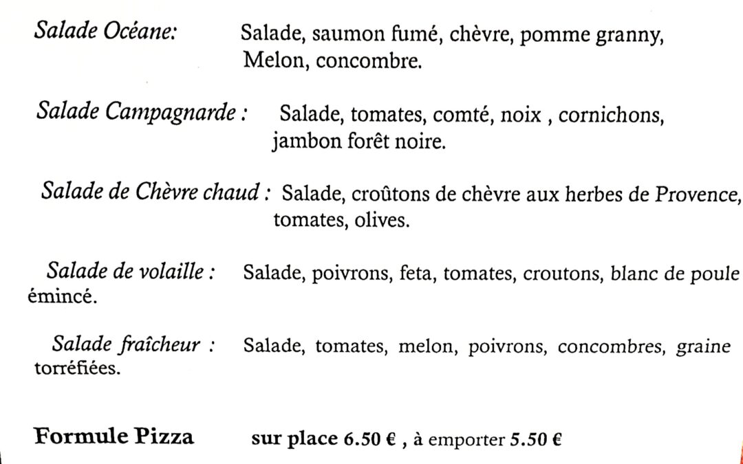 Menu à partir du 12.06.23